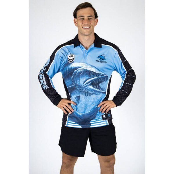 NRL Cronulla-Sutherland Sharks 2025 Barracuda Fishing Shirt - Image 2