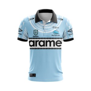 NRL Cronulla-Sutherland Sharks 2025 Pasifika Alternate Polo Shirt