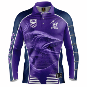 NRL Melbourne Storm 2025 Barracuda Fishing Shirt