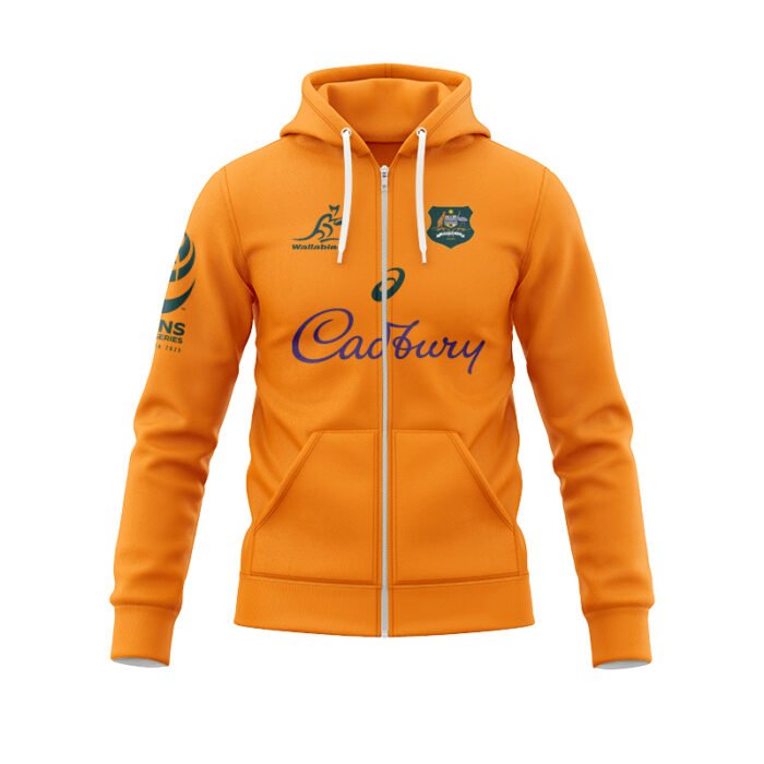 Australian Wallabies 2025 Home Jersey Zipper Hoodie - Image 1